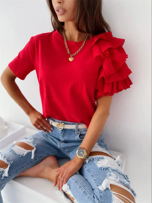 Anna | Chic Top with Bold Ruffle Sleeves